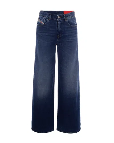 Diesel Blue Flared Mid Rise Jeans