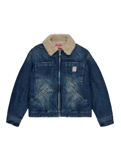 Diesel Kids' Jomox-fur Jacket In Blue