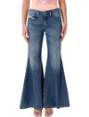 Diesel 1970 D-bleess Flared Cotton Jeans In Blue