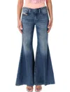 Diesel 1970 D-bleess Flared Cotton Jeans In Blue