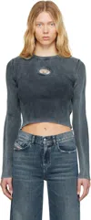 Diesel Women M-anchor Cotton Sweater In Blue
