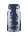 Diesel Blue Midi Skirt In Devor Metallic Knit In Blue