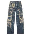 Diesel Blue Oversized Cargo Pants In Blue