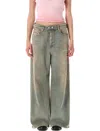 Diesel 1996 D-sire Wide Leg Cotton Trousers In Brown