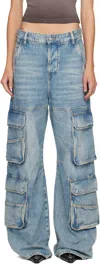 Diesel De-sire-cargo Jeans In Blue Cotton In Blue
