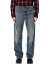 Diesel Faded Blue Relaxed-fit Jeans With Distressing And Whiskering In Blue