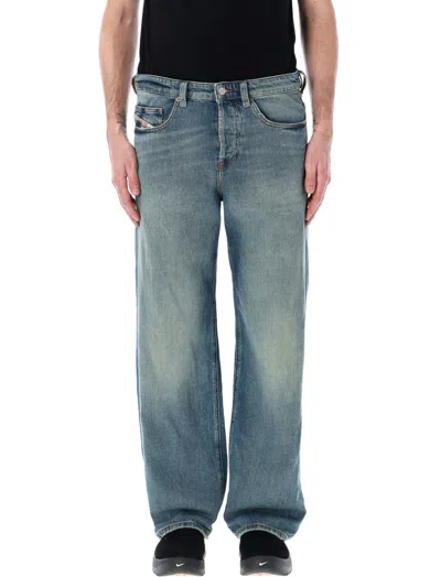 Diesel Blue Relaxed Fit Logo Jeans