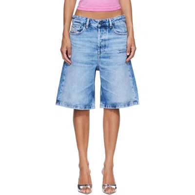 Diesel Blue Relaxed Fluid Denim Shorts