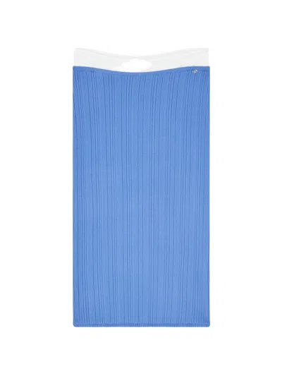 Diesel Ribbed Knit Skirt With Contrast Waistband In Blue
