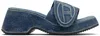 Diesel Blue Sa-oval D Pf W Heeled Sandals In H5414