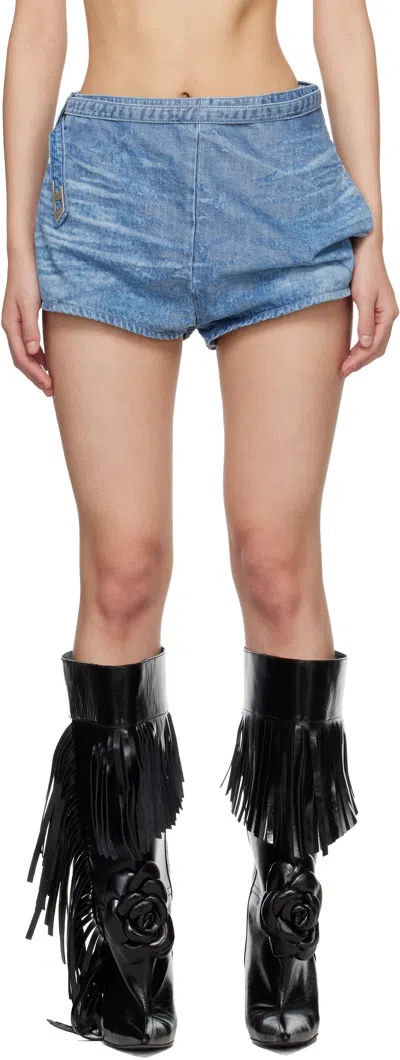 Diesel Blue Satin Denim Miniskirt