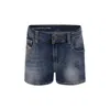 Diesel Blue Shorts For Girl With Logo Patch In Denim