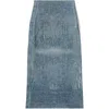 Diesel Megan Distressed High-waisted Long Skirt In Blue