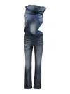 Diesel Women Black Sleeveless Jumpsuit With Cut-out On The Back In Cotton Blend And Tech Fabric Woma In Blue