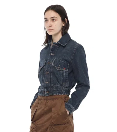 Diesel Blue Solid Shirt Collar Jacket