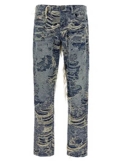DIESEL BLUE STONEWASHED COTTON JEANS