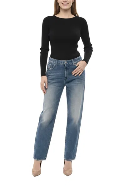 Diesel Blue Straight Mid Rise Jeans
