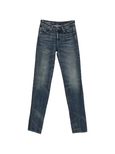 Diesel Blue Straight Mid Rise Jeans