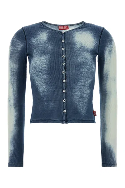 Diesel Blue Stretch Cotton T-gabriel Cardigan