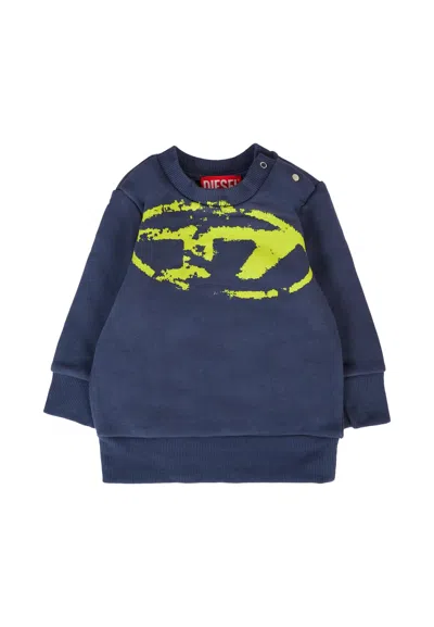 Diesel Kids' Blue Sweatshirt For Baby Boy With Logo