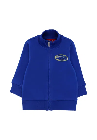 Diesel Blue Sweatshirt For Baby Boy With Logo