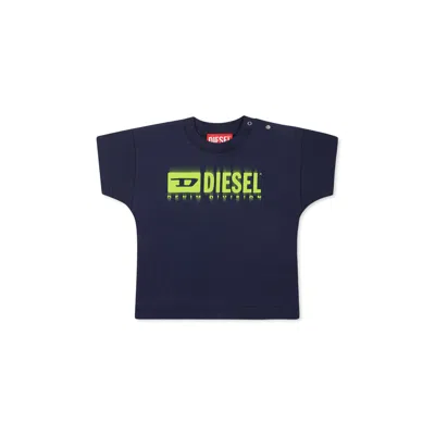 Diesel Blue T-shirt For Baby Boy With Logo