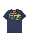 Diesel Blue T-shirt For Baby Boy With Logo In Blue