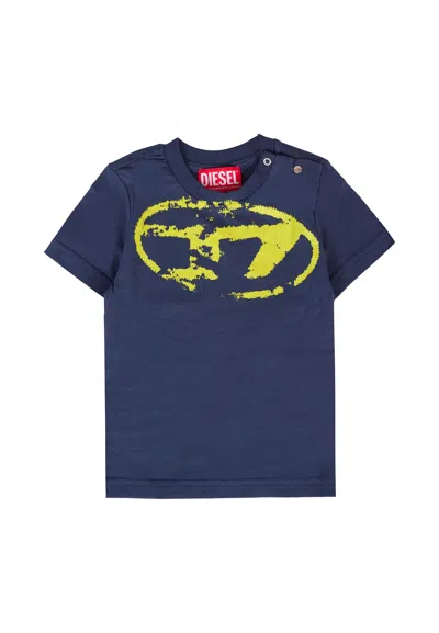 Diesel Blue T-shirt For Baby Boy With Logo