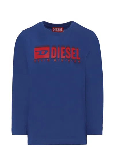 Diesel Kids' Blue T-shirt For Boy With Logo