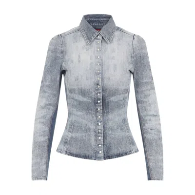 DIESEL DIESEL BLUE TOPS - SHIRTS WOMEN