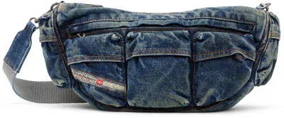 Diesel Blue Travel 3000-multipocket Denim Bag In H1410