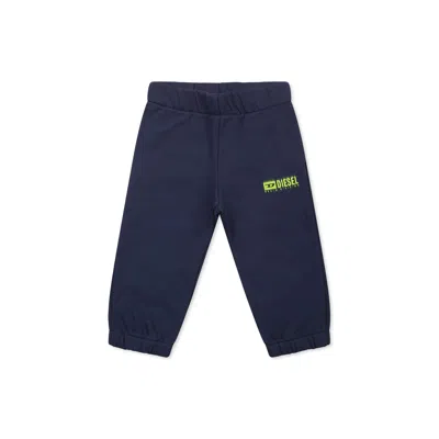 Diesel Blue Trousers For Baby Boy With Logo