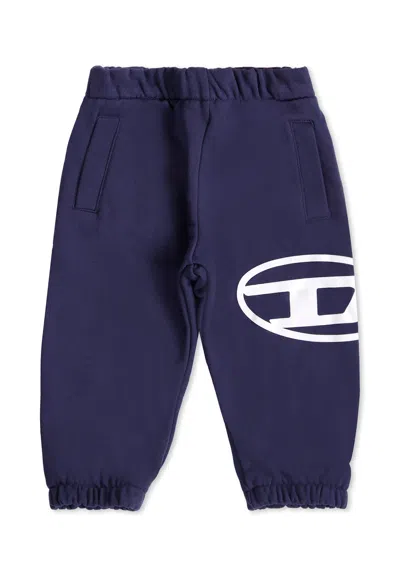 Diesel Blue Trousers For Baby Boy With Logo