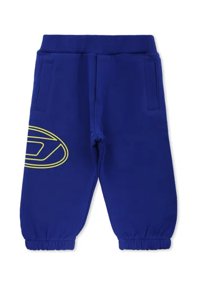 Diesel Blue Trousers For Baby Boy With Logo