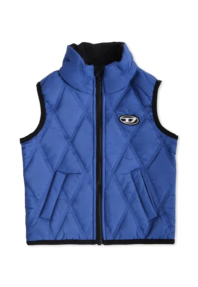 Diesel Blue Vest For Baby Boy With Logo