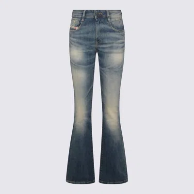 Diesel Logo-patch Flared Jeans In Blue