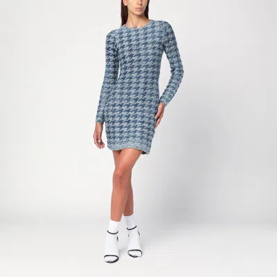 DIESEL DIESEL BLUE/LIGHT GREY PATTERNED DRESS