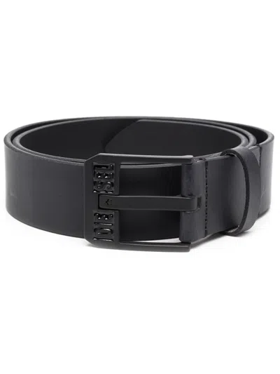 Diesel Bluestar Ii Leather Belt In Black