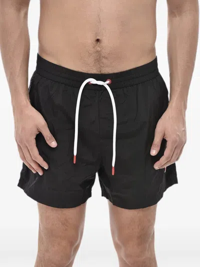 Diesel Bmbx-nico Logo-patch Swim Shorts In Black