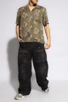 Diesel Red Tag Short Sleeved Bmowt-adrian Shirt With Palms Pattern In Green