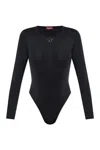 Diesel Angelina-utlt Logo-detail Bodysuit In Black
