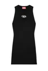 Diesel Women 'm-caddix' Black Dress With Oval D Logo Plaque On The Front In Viscose Blend Woman In Black