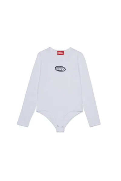Diesel Kids' Body In Jersey Stretch Con Logo Oval D In White