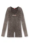 Diesel Bodysuit In Denim-effect Jersey