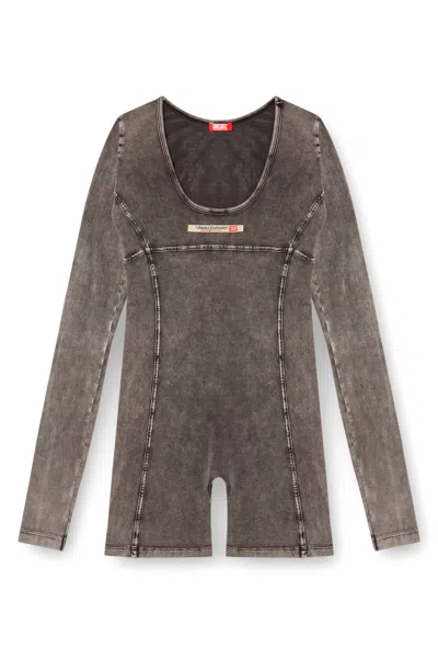 Diesel Bodysuit In Denim-effect Jersey