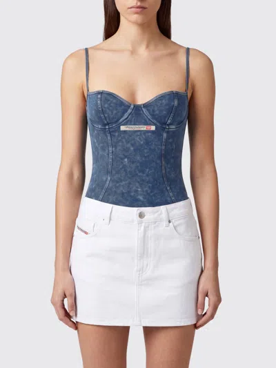 Diesel Mini Effect Adjustable Bodysuit In Blue