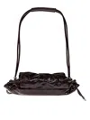 Diesel Gathered Ruched Brown Pmu Shoulder Bag In Brown