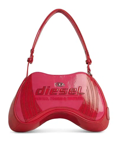 Diesel Play Fuchsia Polyurethane Bag In Pink