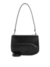 Diesel Embossed Leather Shoulder Bag With Zip Closure In Black