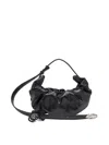 Diesel Grab-d L-large Scrunched Hobo Bag In Shiny Pu In Black